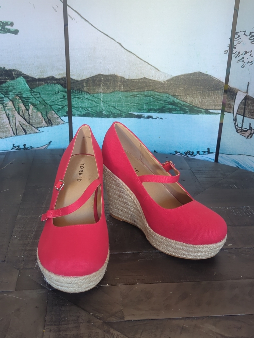 Torrid Red Espadrille Wedge Mary Jane